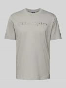 CHAMPION T-Shirt mit Label-Stitching in Hellgrau, Größe XS
