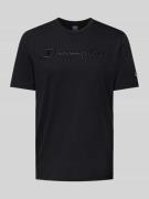 CHAMPION T-Shirt mit Label-Stitching in Black, Größe M