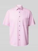 Eterna Comfort Fit Business-Hemd mit Brusttasche in Pink, Größe 40