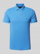 Tommy Hilfiger Slim Fit Poloshirt mit Label-Stitching in Aqua, Größe S