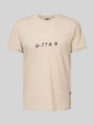 G-Star Raw T-Shirt mit Label-Print in Beige, Größe S