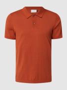 NOWADAYS Poloshirt mit Seide-Anteil in Orange, Größe L