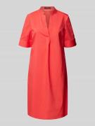 comma Knielanges Kleid mit Tunikakragen in Rot, Größe 36