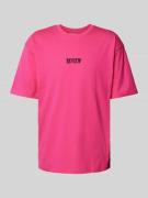 REVIEW T-Shirt mit Label-Stitching in Pink, Größe XS