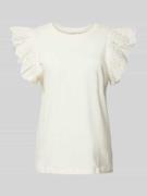 FREE/QUENT T-Shirt in unifarbenem Design Modell 'Azing' in Offwhite, G...