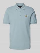 Lyle & Scott Slim Fit Poloshirt mit Logo-Patch in Rauchblau, Größe M