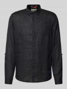 Scotch & Soda Regular Fit Leinenhemd mit Label-Stitching in Black, Grö...