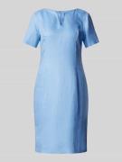 WHITE LABEL Knielanges Kleid mit V-Ausschnitt in Hellblau, Größe 36