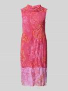 Betty Barclay Knielanges Kleid mit Plisseefalten in Pink, Größe 40