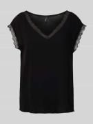 Only Blusenshirt mit V-Ausschnitt Modell 'JASMINA' in Black, Größe XS