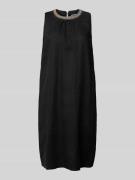Emily Van den Bergh Knielanges Kleid mit Zierbesatz in Black, Größe 36