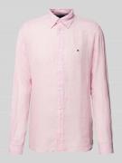 Tommy Hilfiger Regular Fit Leinenhemd mit Button-Down-Kragen in Pink, ...