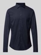 Desoto Slim Fit Business-Hemd mit Allover-Muster in Marine, Größe S