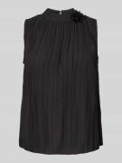 Zero Bluse mit Plisseefalten in Black, Größe 38