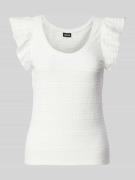 Pieces T-Shirt mit Volantärmel Modell 'KELMA' in Offwhite, Größe XS