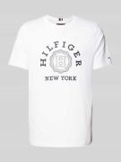 Tommy Hilfiger T-Shirt mit Label-Print in Weiss, Größe M