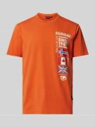 Napapijri T-Shirt mit Motiv-Print Modell 'TURIN' in Orange, Größe S
