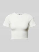 Only Cropped T-Shirt mit Strukturmuster Modell 'GWEN' in Offwhite, Grö...