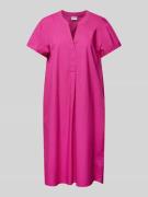 Jake*s Casual Knielanges Hemdblusenkleid mit V-Ausschnitt in Fuchsia M...