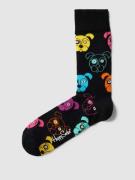 Happy Socks Socken mit Allover-Muster Modell 'Dog' in Black, Größe 36-...