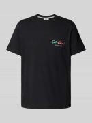 CARLO COLUCCI T-Shirt mit Label-Print in Black, Größe M