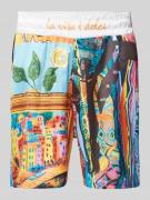 CARLO COLUCCI Regular Fit Sweatshorts mit Allover-Muster in Multi Styl...