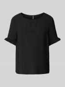 Pieces T-Shirt mit Strukturmuster Modell 'ARIANNA' in Black, Größe L