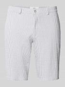 Brax Slim Fit Bermudas mit Streifenmuster Modell 'SILVIO' in Silber, G...