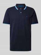 Fynch-Hatton Regular Fit Poloshirt mit Kontraststreifen in Marine Mela...