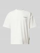 No Bystanders T-Shirt mit Label-Print in Offwhite, Größe S