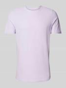MCNEAL T-Shirt mit geripptem Rundhalsausschnitt in Flieder, Größe S
