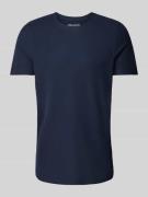 MCNEAL T-Shirt mit geripptem Rundhalsausschnitt in Dunkelblau, Größe S