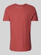 MCNEAL T-Shirt mit geripptem Rundhalsausschnitt in Rostrot, Größe S