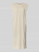 mbyM Knielanges Kleid mit Kappärmeln Modell 'Stivian' in Sand, Größe X...