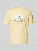 Jack & Jones T-Shirt mit Label-Print Modell 'CYRUS' in Hellgelb, Größe...