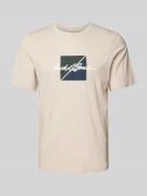 Jack & Jones T-Shirt mit Label-Print Modell 'WAYNE' in Offwhite, Größe...