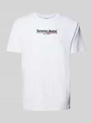 Tommy Jeans T-Shirt mit Label-Print in Weiss, Größe S