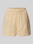 Pieces High Waist Shorts mit elastischem Bund Modell 'MAYA' in Beige, ...