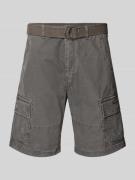 Superdry Regular Fit Cargoshorts mit Gürtel in Mittelgrau, Größe 34