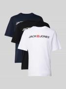 Jack & Jones T-Shirt mit Label-Print und Rundhalsausschnitt in Weiss, ...