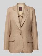 Stefanel Blazer mit Reverskragen und Pattentaschen in Beige, Größe 40