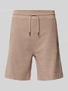 BOSS Orange Shorts aus Frottee mit elastischem Bund in Beige, Größe M