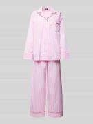 Polo Ralph Lauren Pyjama mit Brusttasche Modell 'Valentine' in Rosa, G...