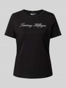 Tommy Hilfiger T-Shirt mit Label-Stitching in Black, Größe L