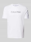 CK Calvin Klein T-Shirt mit Label-Print in Weiss, Größe S