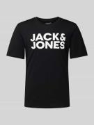 Jack & Jones T-Shirt mit Label-Print Modell 'CORP' in Black, Größe M