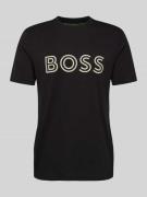 BOSS Green T-Shirt mit Label-Print in Black, Größe XL