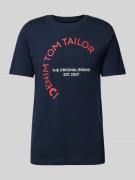 TOM TAILOR DENIM T-Shirt mit Rundhalsausschnitt in Marine, Größe L