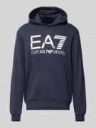 EA7 Emporio Armani Hoodie mit Label-Print Modell 'SPRAY' in Marine, Gr...