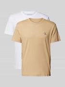 Calvin Klein Jeans T-Shirt mit Label-Print im 2er-Pack in Beige, Größe...